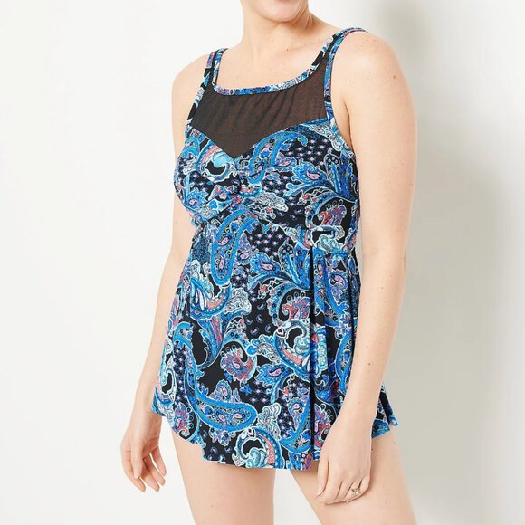DreamShaper by MiracleSuit Daisy Mesh High Neck Swim Tankini & Briefs  7903 - Picture 1 of 2
